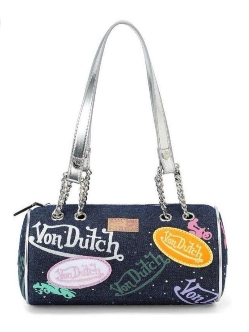 vintage Von Dutch navy denim barrel bag